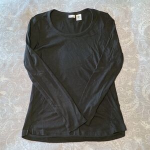 Max Studio Black Long Sleeve Tee (Size S)
